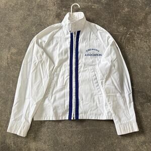 Vintage Los Angeles Fire Department Jacket Mens S White Graphic Logo 70s County